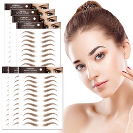 7Sheets/77Pairs 4D Hair-Like Eyebrow Tattoo Stickers Waterproof Natural Fake Eyebrow Stickers,Long Lasting Eyebrow Grooming Shaping Perfect for Women and Girls (Brown)