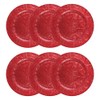 6 Embossed Decorative red Round Charger Plates Christmas Xmas Dining