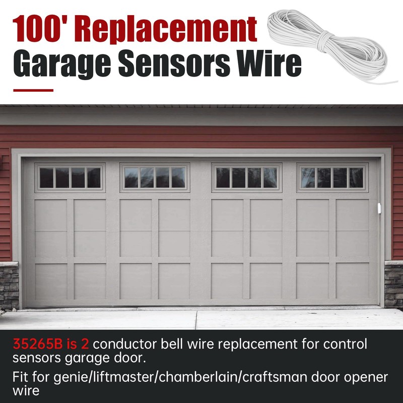 PROSOCOOL 2-Conductor Garage Door Opener Bell Wire, 24/2 AWG, 100