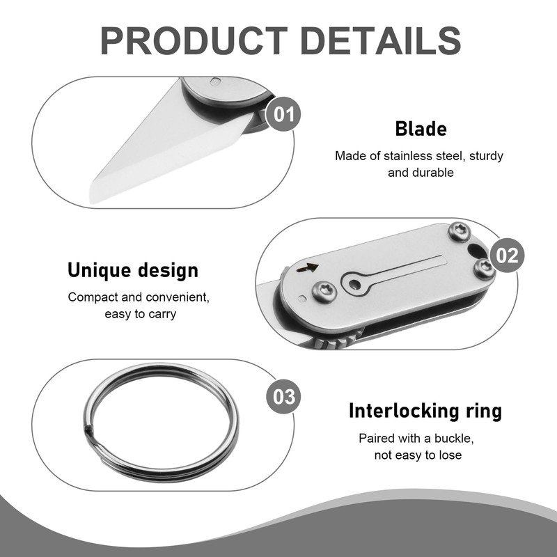 JRILUO Multi Mini Pocket Box Opener, Small Pocket Multi Tool,