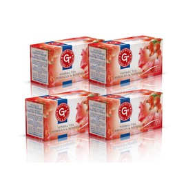 80 Tea Bags Hibiscus & Rose Hip Tea 100% Natural Caffeine-Free Vitamin-C Rich & Refreshing