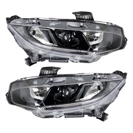 labwork Headlight Assembly Replacement for Honda Civic 2016-2021 Headlights Set Driver ＆ Passenger Side