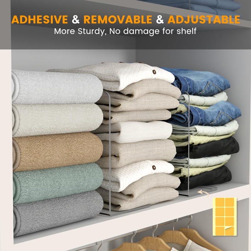 OKPOW Acrylic Shelf Dividers for Closet Organization: 8 Pack Durable