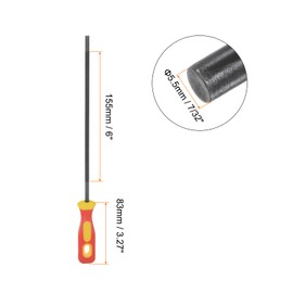 sourcing map Chainsaw File 7/32"(5.5mm) High Carbon Hardened Steel Round Rasp with Plastic Handle for Chain Saw Polishing