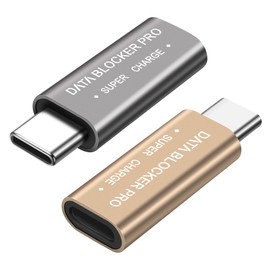 XMSJSIY USB Type-C Data Blocker USB-C to C Mobile Phone Safe Fast Charging Adapter Connector Protect Against Juice Jacking, Refuse Hacking Provide -2 PCS