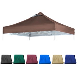 JANCANOPY Brown Commercial Replacement Canopy Cover for 10x10 Straight Leg Pop Up Canopy Tent with Air Vent