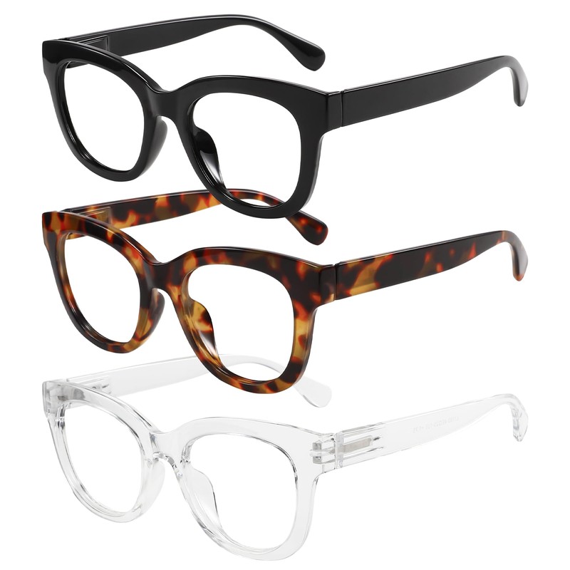 KSSESSE Reading Glasses for Women Men Square Oval Readers with