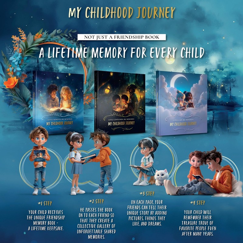 My Childhood Journey: Memory Book for Kids Friends Teachers -