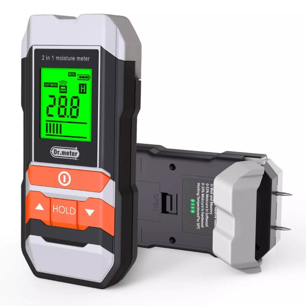 Dr.meter Wood Moisture Meter, 2 in 1 Pin & Pinless