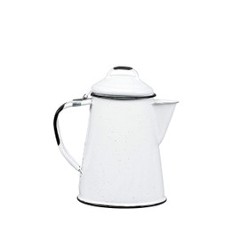 CINSA-315599 - Teiera in acciaio smaltato, 2 tazze, colore: Bianco