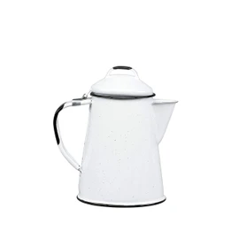 CINSA-315599 - Teiera in acciaio smaltato, 2 tazze, colore: Bianco