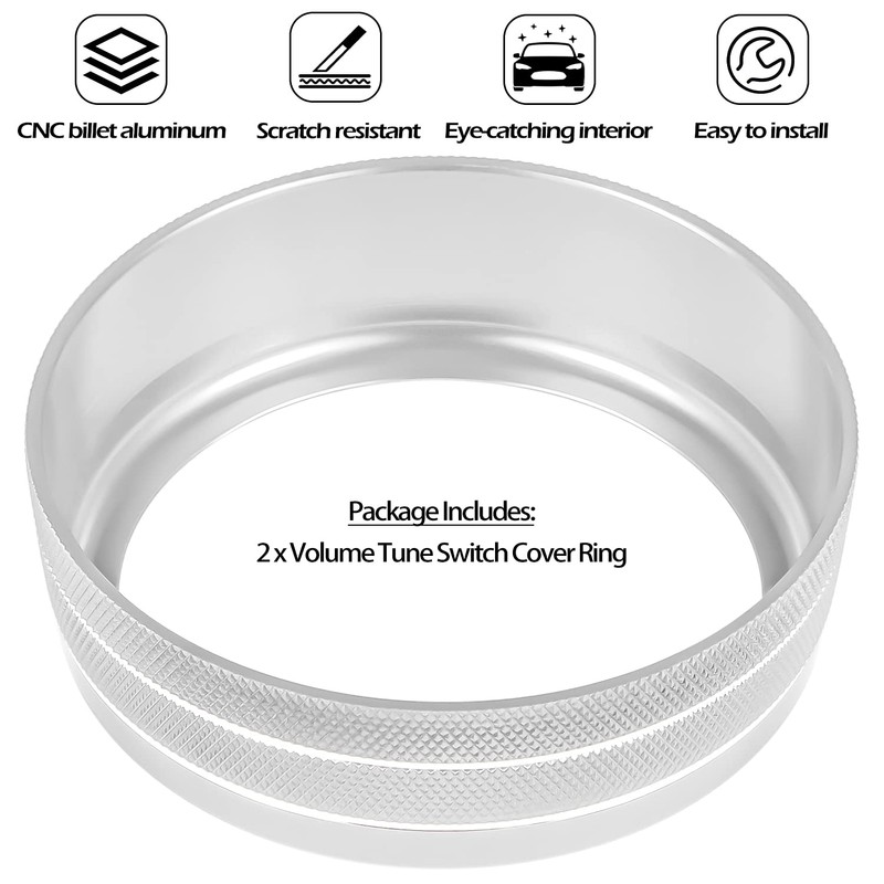 LAIKOU Aluminum Center Console Volume & Tune Knob Cover Sporty