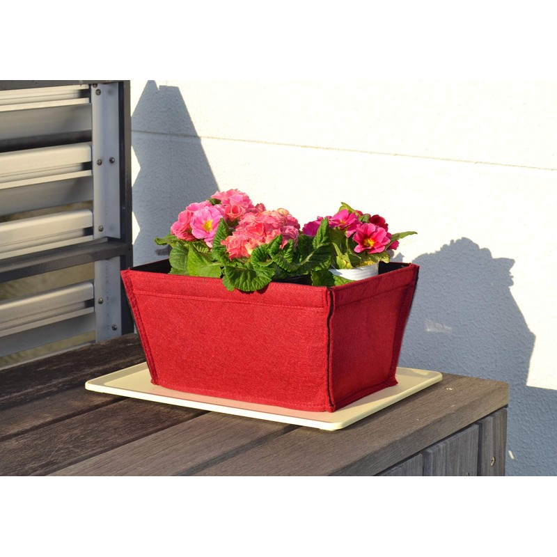 Felt Square Folding Planter Burgundy