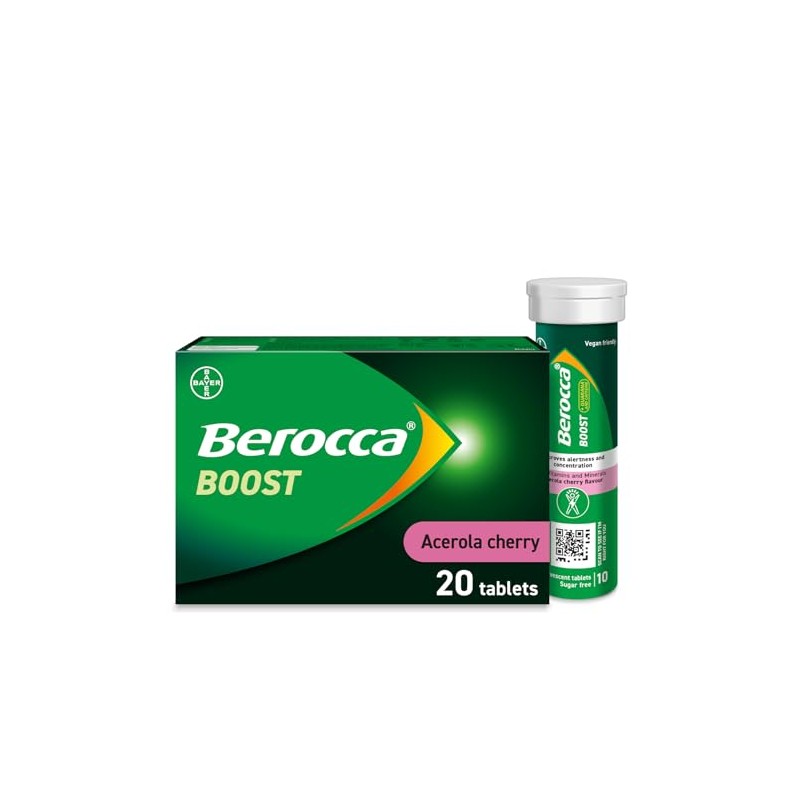 Berocca Boost Effervescent Tablets with Guarana & Caffeine, 20 Tablets