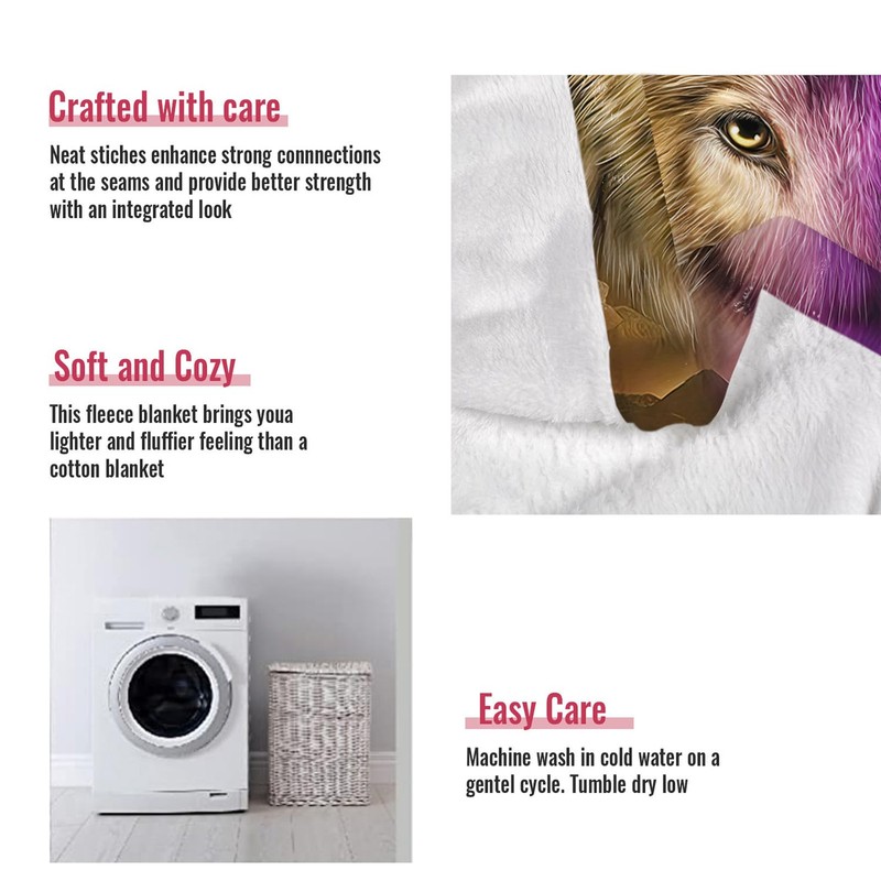 YISUMEI Wolf Dreamcatcher Fleece Throw Blanket (150x200 cm)