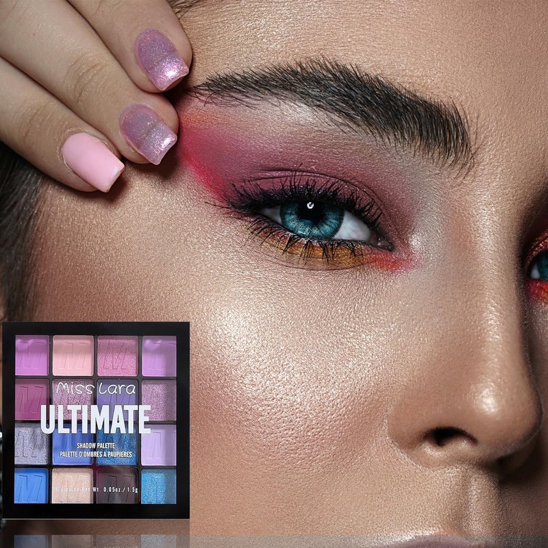 Xumann Purple Blue Eyeshadow Palette, 16Color Long Lasting Waterproof Eye