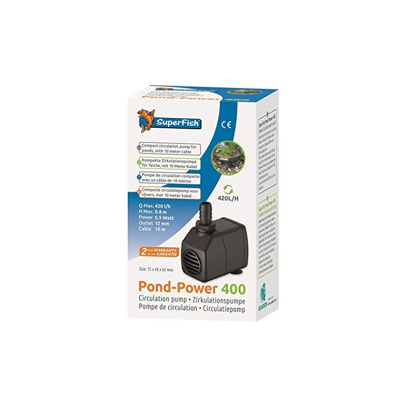 Superfish Pond Pump Compact & Economical Filter Circulation Fountain Pump