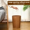 Threehoney 2 Pack 2.3 Gallons Wood Trash Can Wastebasket Natural