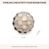 MACKENZIE-CHILDS Petit Four Round Knob, Decorative Drawer Pull Knob, Gray-and-White