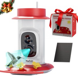 Hummingbird Feeder with Camera Solar Powered, 2K Live Stream Smart AI Bird Species Recognition, Leak-Proof & Ant-Bee Proof, IP65 Outdoor Wireless Bird Feeder