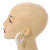 Medium White Enamel Hoop Earrings – 45mm Diameter – Classic