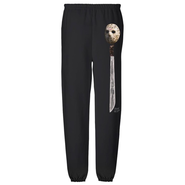 Friday The 13th Machete Mask Mens Jogger Sweatpants, Black, X-Large
