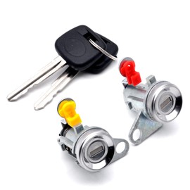HAOTOM 1 Pair Door Lock Cylinder Kit w/Keys Left & Right Side Compatible for Toyota Corolla 1993 1994 1995 1996 1997, Geo Prizm 1993 1994 1995 1996 1997 69051-12360 69052-12360 69052-12340