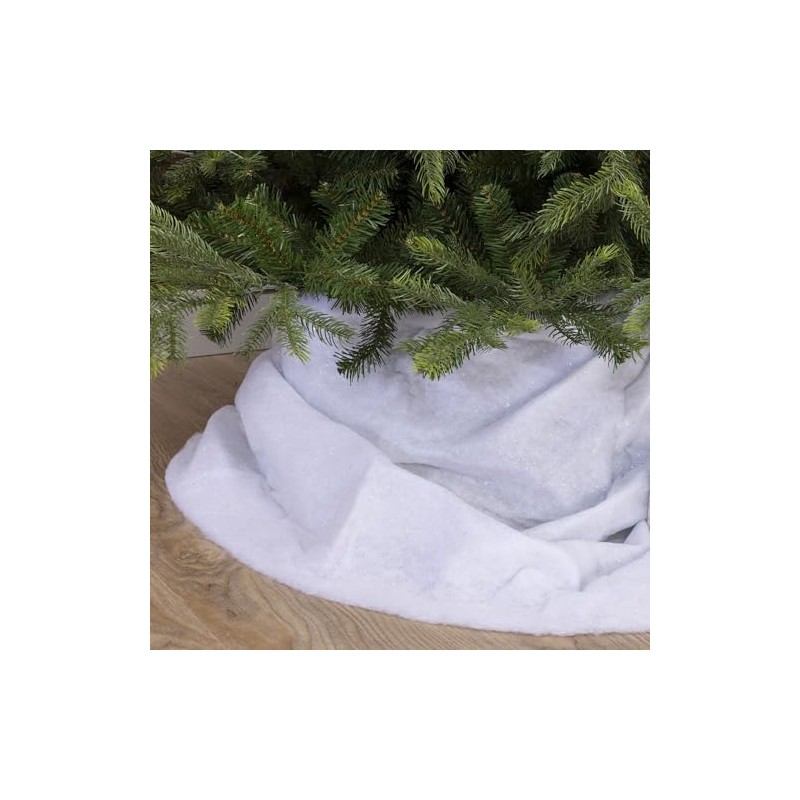 Kaemingk Artificial White Snow Rug Silver Glitter Frosty Christmas Snow