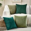 Volcanics Set of 4 Dark Green Corduroy Decorative Couch Throw