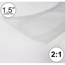 Yongli 1.5" ID Clear Heat Shrink Tube 2:1 ratio 1-1/2" wrap (2 feet) inch/ft/to 40mm