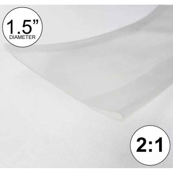 Yongli 1.5" ID Clear Heat Shrink Tube 2:1 ratio 1-1/2"