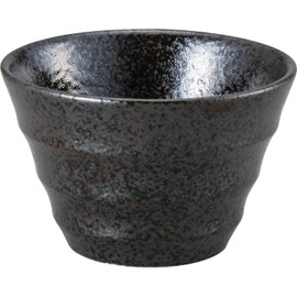 Sunart SAN3897 Funny Tableware, Home Drinking Small Bowl, Approx. 3.5 inches (9 cm), Home Tavern, Black Mikage, Made in Japan