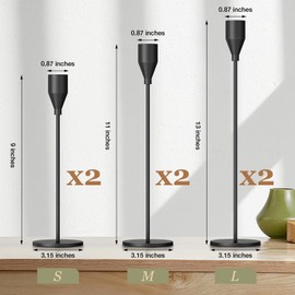 MUZISST Candlestick Holders, French Gold Taper Candle Holders Set of 6, Essential Christmas Metal Home Decor Candlestick for Table Mantel Centerpiece for Wedding, Dinner, Party, Anniversary