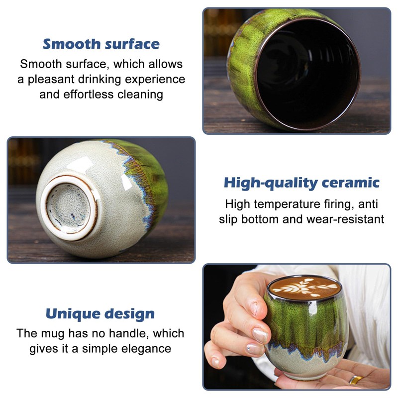 Espresso Cups, 100 ml Espresso Cups Set Made of Stoneware,