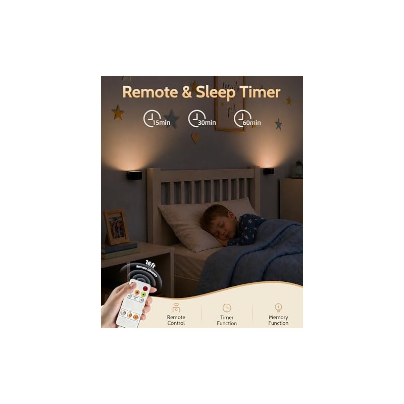 Rechargeable LED Wall Mounted Lights with Remote Control - 2