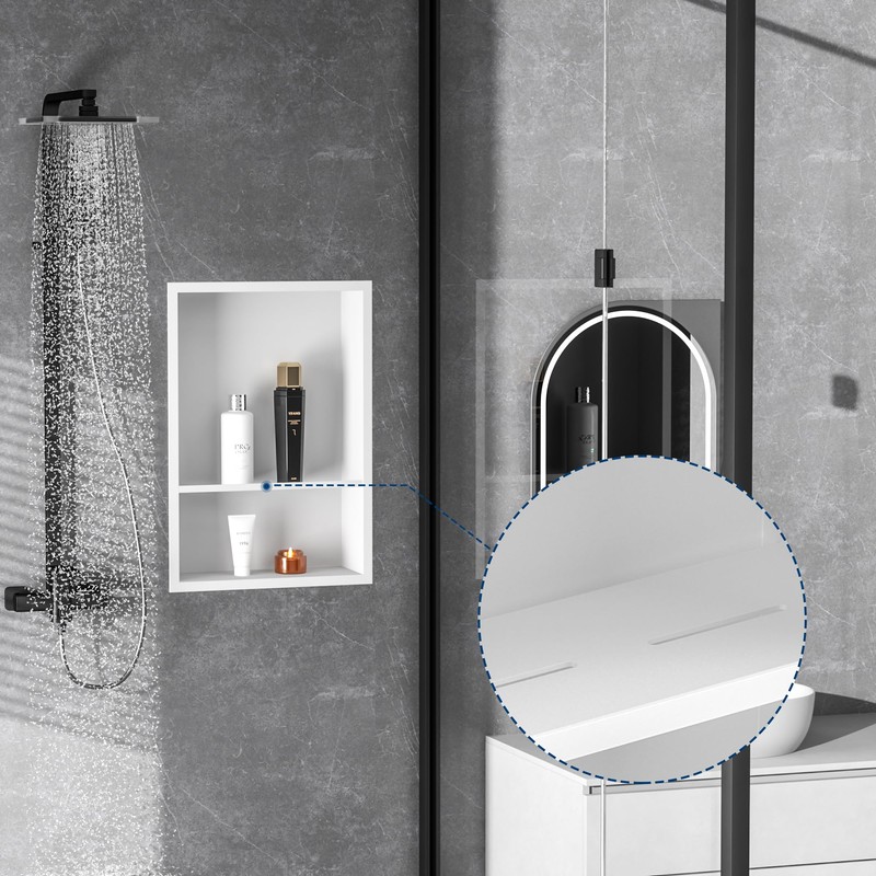 Qeke Stainless Steel Shower Niche 18" X 12", No Tile