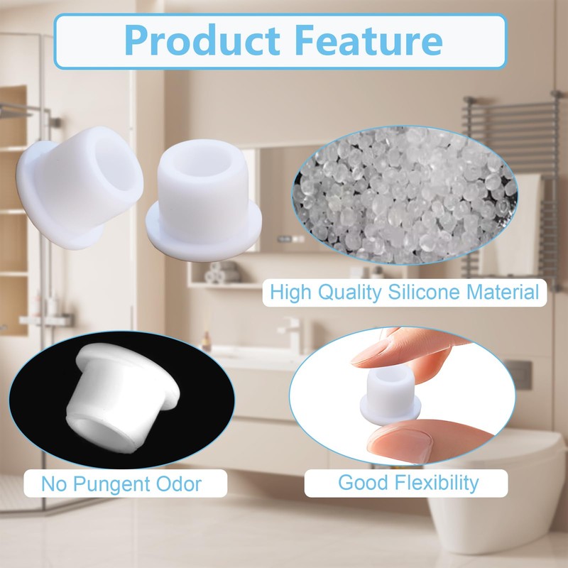 12 PCS Bathtub Jet Covers Silicone Hole Plug White Tube