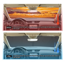 BIXUAN Sun Protection Compatible with Skoda Octavia 2015 2016 2017 2018 2019 Windscreen for Octavia Car Windscreen Cover Wind Protection for Windscreen Blocked UV Cover Foldable