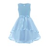 Arshiner Girls Dress Formal Party Fluffy Tulle Sleeveless Belted Light