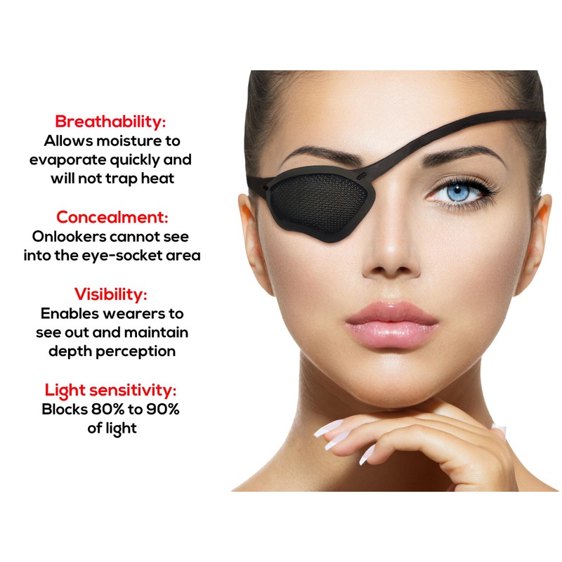 Eye Patch, Mesh, Aero, See Through, Black, Concave, Breathable Fabric,