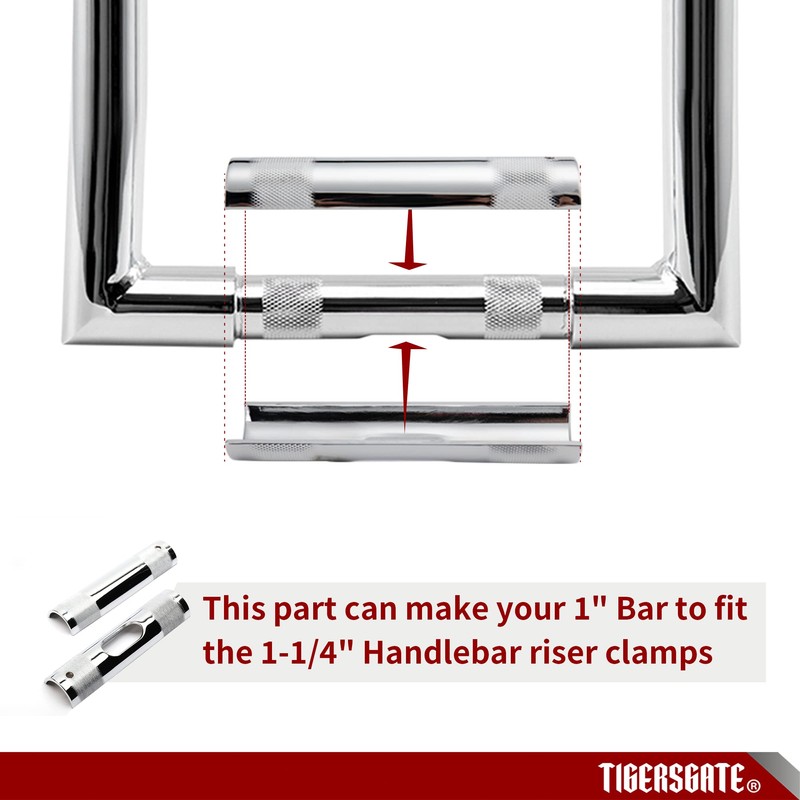 TIGERSGATE Chrome Handlebar Riser Adapter handlebar shim changing mounting diameter