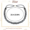 Flayem Women's Head Chain Black Shiny Elastic Rhinestone Headband (Black,