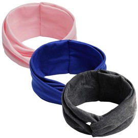 scicent Hair Bands, Pack of 3, Women's Wide Headband, Yoga Headband, Running, Fitness, Headband, Exercise, Elastic, Wide Headband, Multi Colour Hair Accessories, 13537