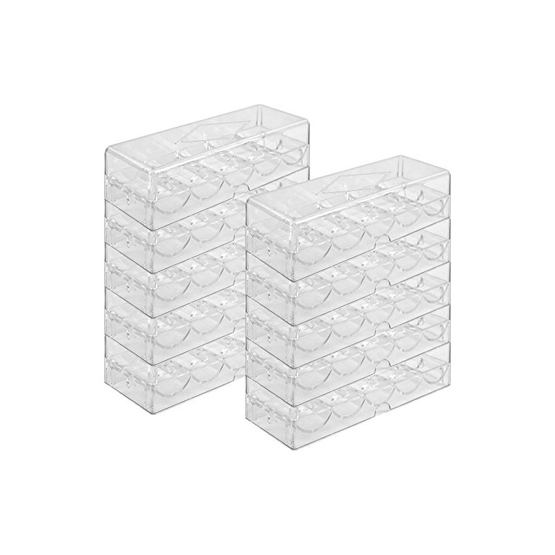 CLEAR ACRYLIC POKER CHIP TRAYS WITH LIDS (PACK OF 10)