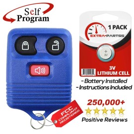 Extra-Partss Remote Car Key Fob 3btn Blue for Ford Lincoln Mercury Mazda (CWTWB1U345)