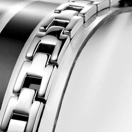 Urban Jewelry Lords Prayer Cross - 316L Stainless Steel Link Bangle Bracelet for Men (Silver)