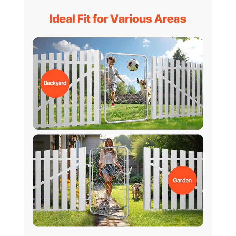VEVOR Chain Link Fence Gate, 32 x 46 in, Adjustable