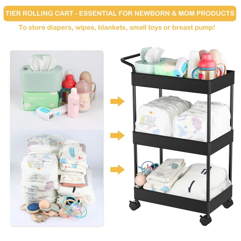 Volnamal Baby Diaper Caddy – Plastic Diaper Organizer for Nursery