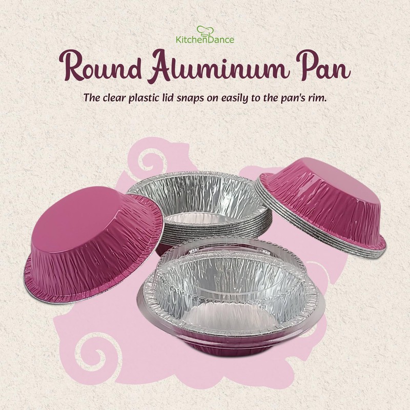 KitchenDance.com Sartén desechable de aluminio de colores de 5 pulgadas