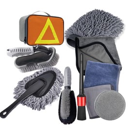 Kit de Herramientas de Limpieza para Lavado de Autos, 10 Uds., Cepillo para Detalles de AutomóViles, Cepillo para Tablero, Manopla de Lavado para...  
